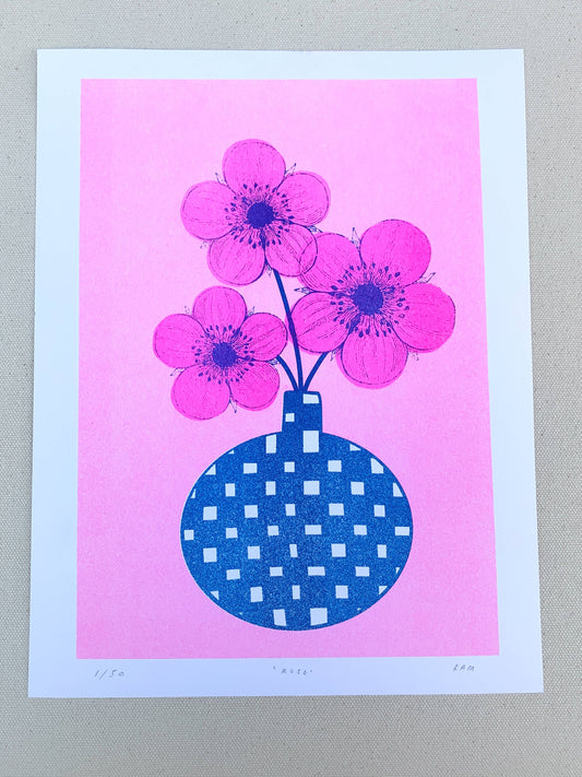 Risograph Print - 8.5x11" Rose