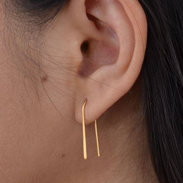 24K Gold Plate Arc Earrings