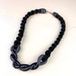 Black Twist Collar - Porcelain and Cotton Statement Necklace