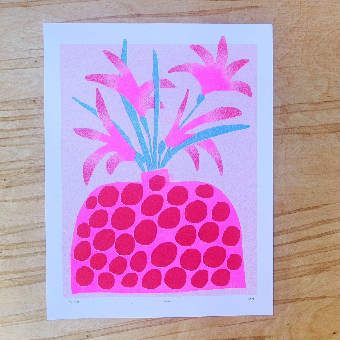 Risograph Print - Lily 8.5x11"