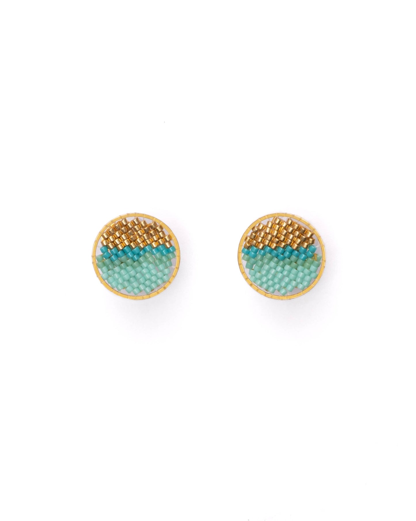 Beaded Handwoven Sweet Tart Stud Earrings