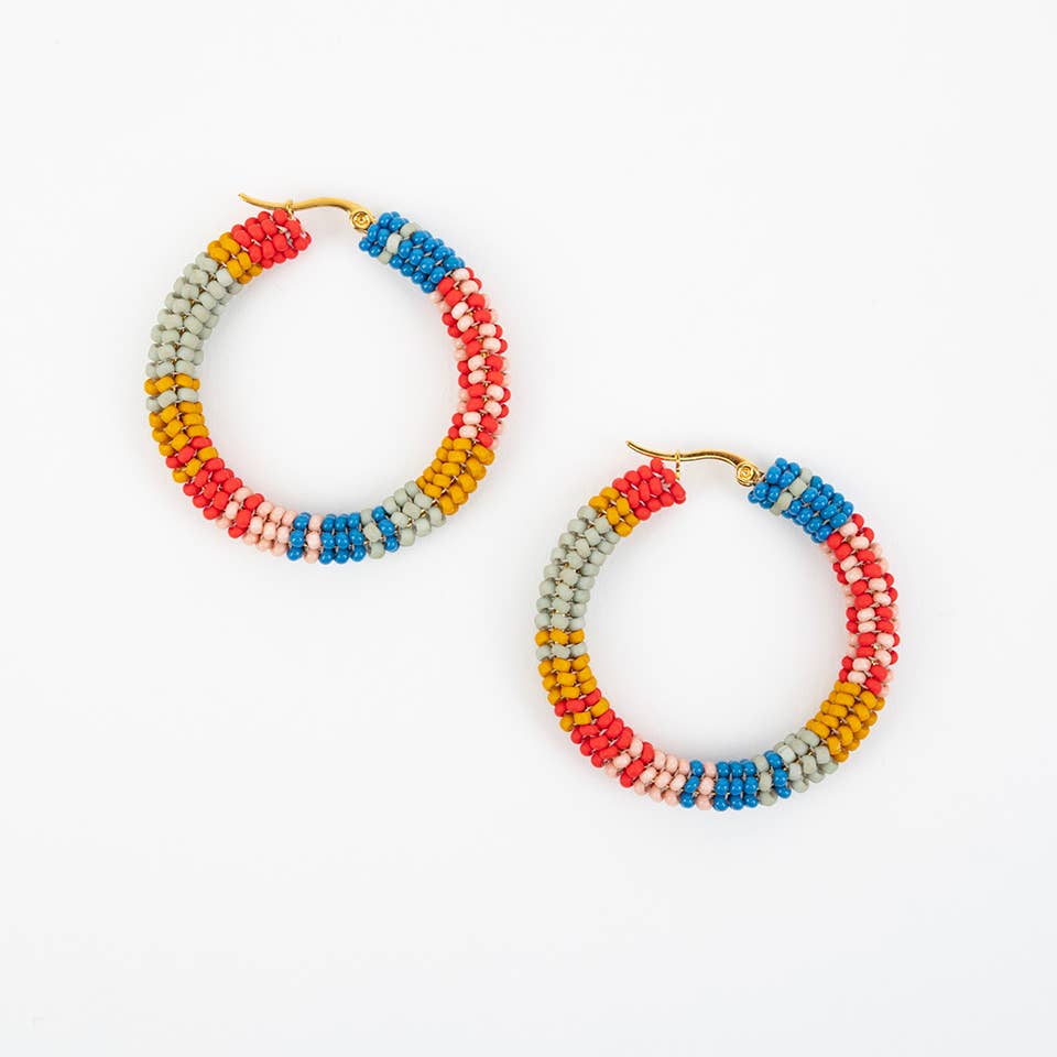 Patchwork Hoop Earrings
