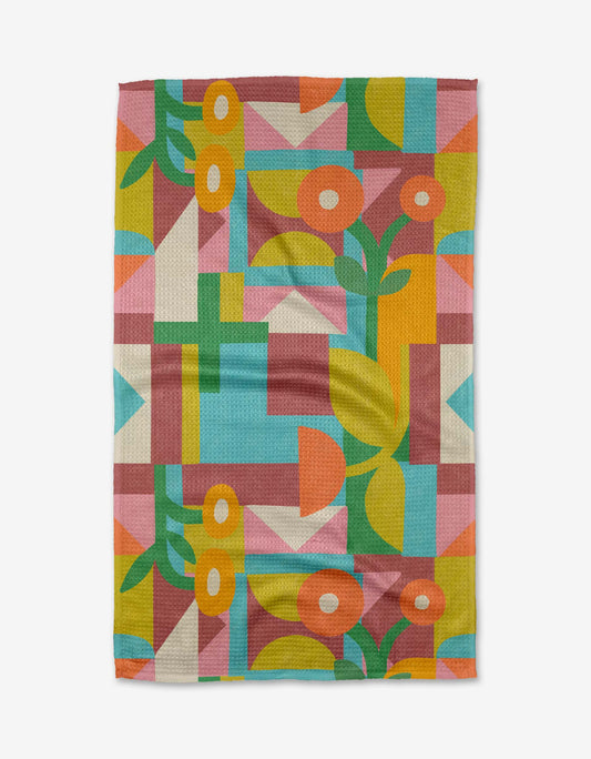 Floral Geometry Tea Towel