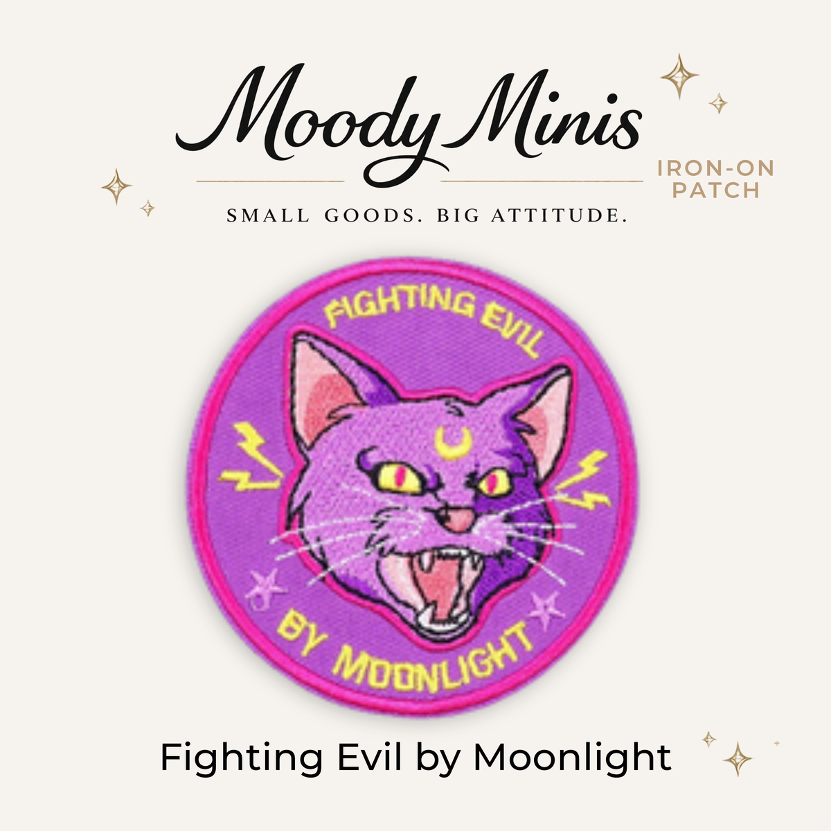 Fighting Evil Cat Embroidered Patch