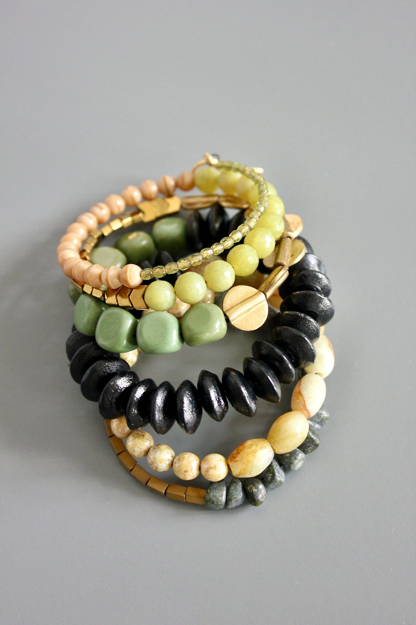 Green and black wrap bracelet