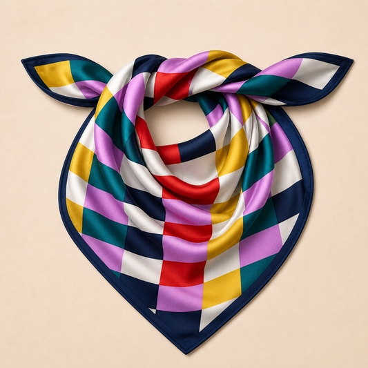 Silk Scarf: Bold Patchwork