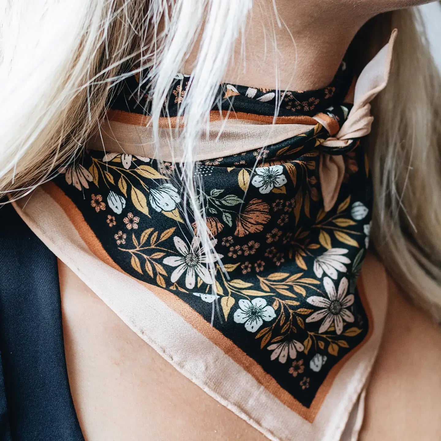 Midnight Garden Silk Bandana