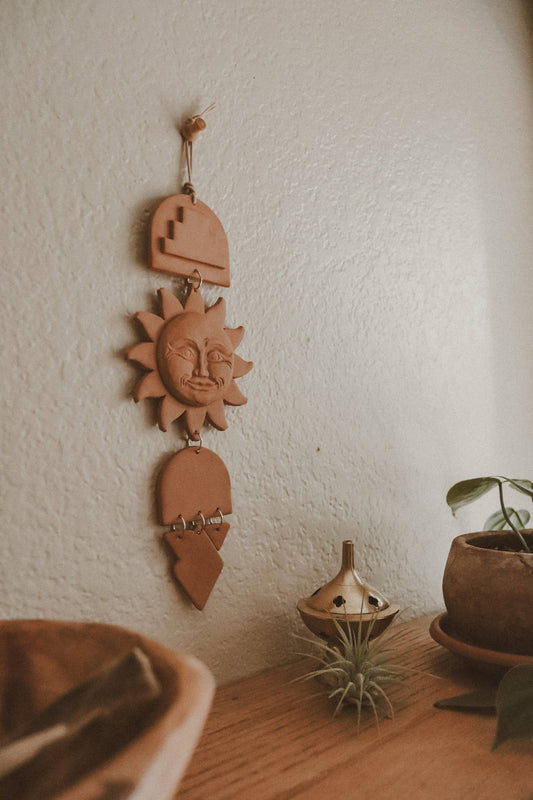 Sun Face Terracotta Clay Wall Hanging