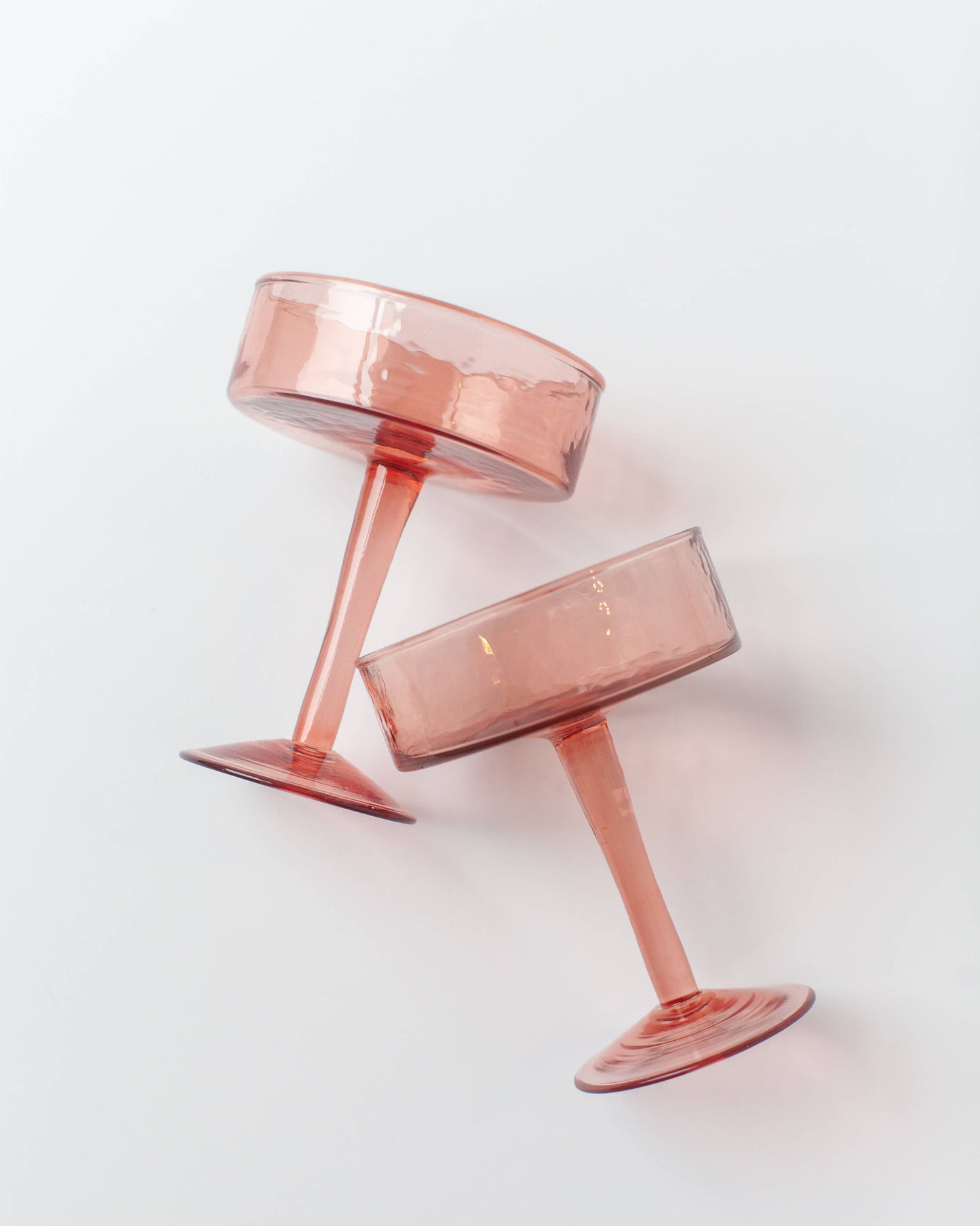 Handblown Hammered Coupe Cocktail Glass