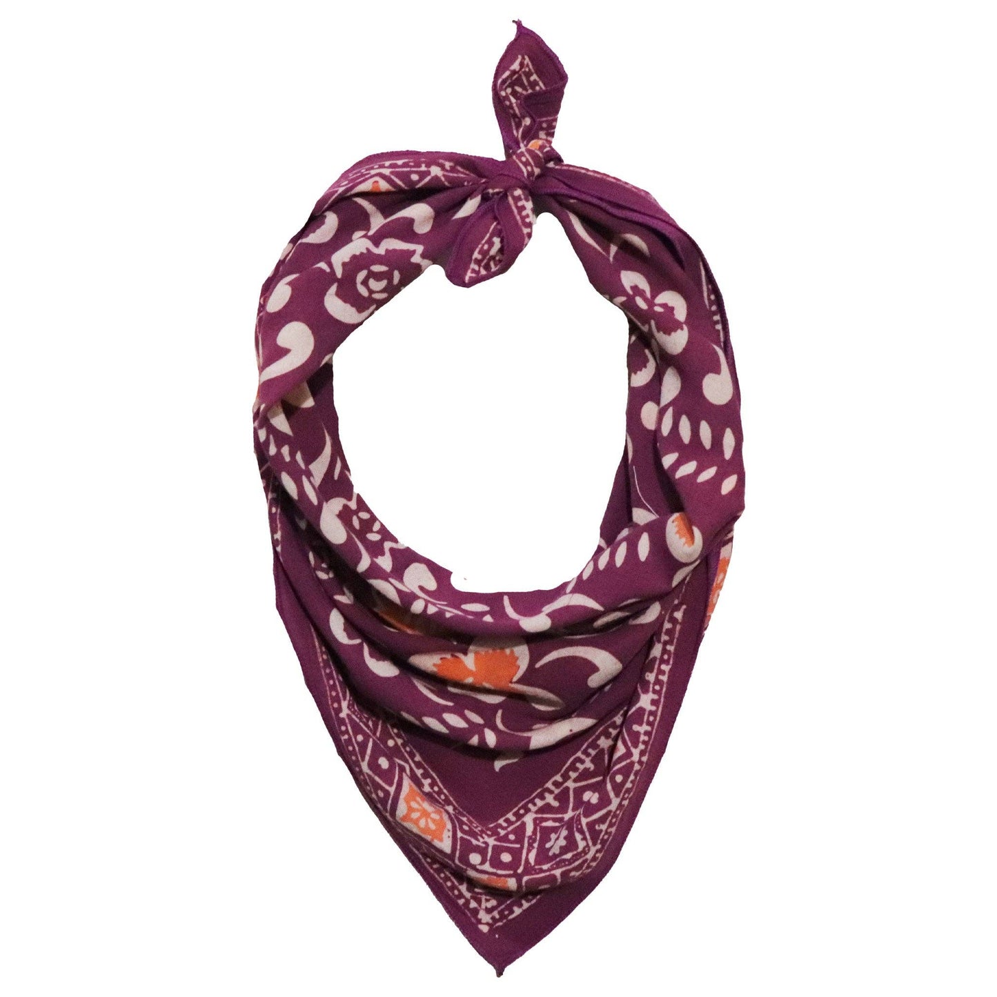 Hand Dyed Batik Bandana - Plumeria