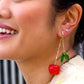 Cherry Bomb Layered Earrings - 18K Gold Plated/Murano Glass