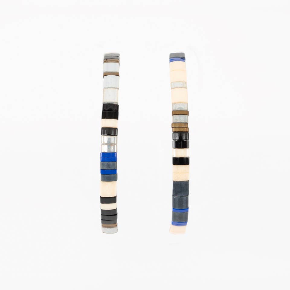 Handmade Tila Bead Stretch Bracelet - PAIR
