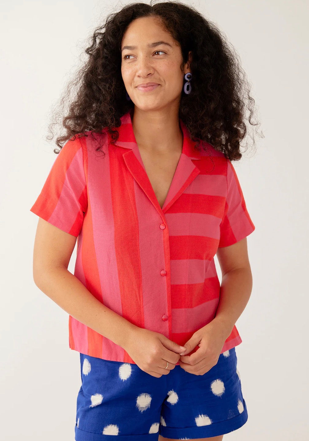 Camp Shirt- Pink Red