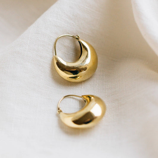 Soneeya Crescent Teardrop Hoop Earrings