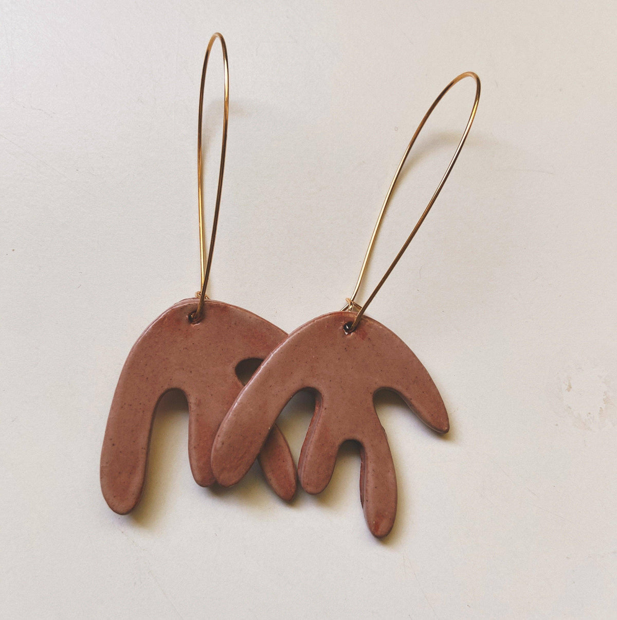 Drift Red Earthenware Clay Earrings