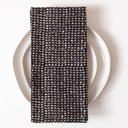Beckett Midnight Block Printed Napkins - set of 4