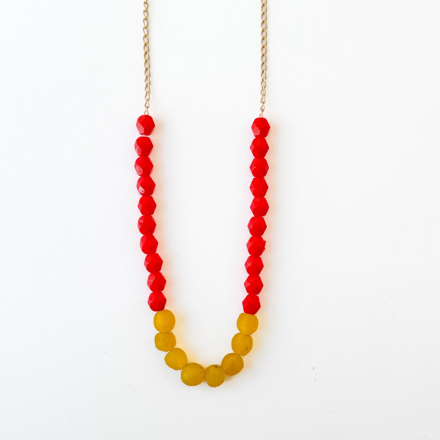 New Colors! Recycled African Glass And Mixed Bead Necklace