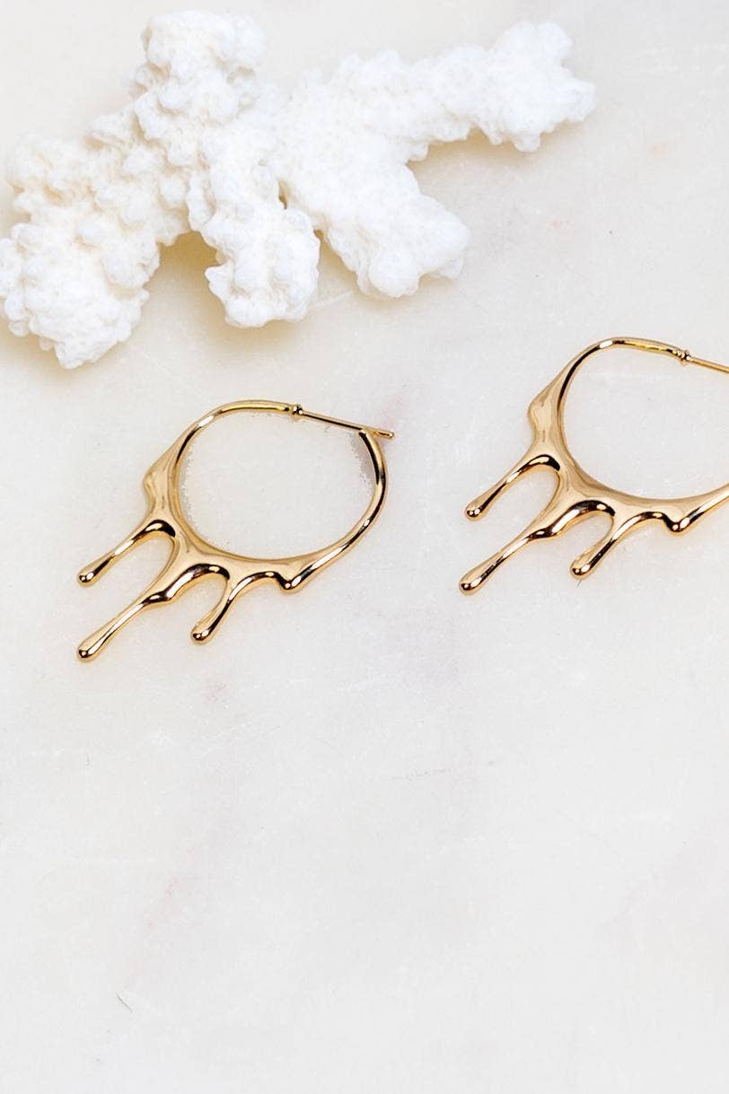 Rain 24K Gold Plated Hoops