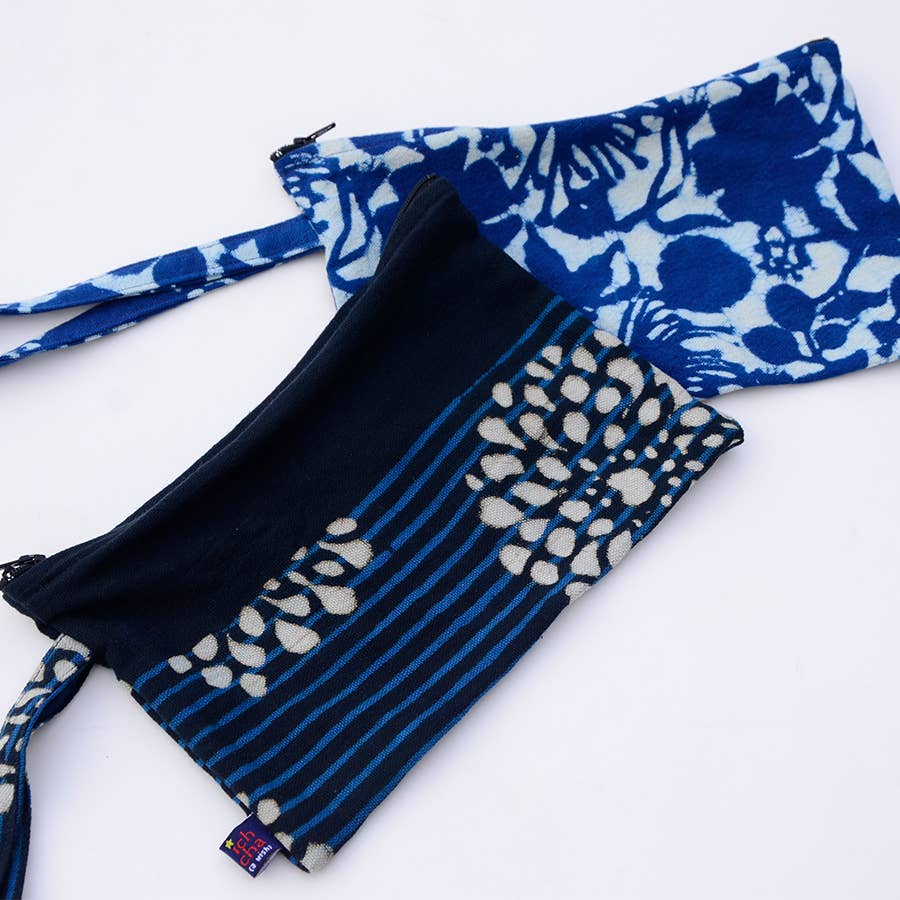 Indigo Cotton Zero Waste Hand Clutch