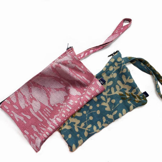 Pink Cotton Zero Waste Hand Clutch