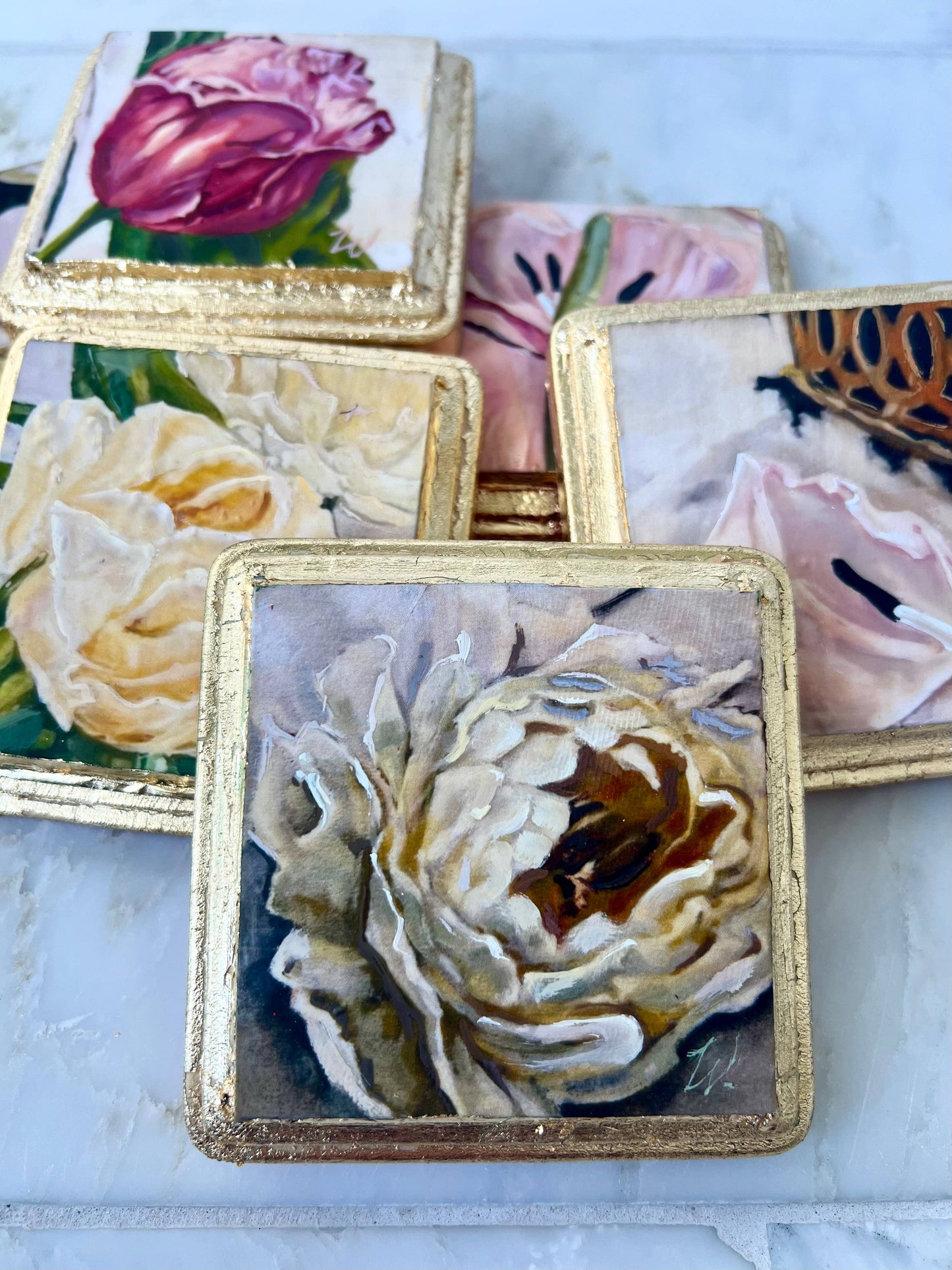 Peony Mini Oil Painting