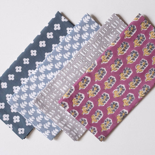 Matta Gray Block Printed Napkins