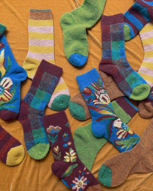 Wool Blend Mousse Bouquet Socks