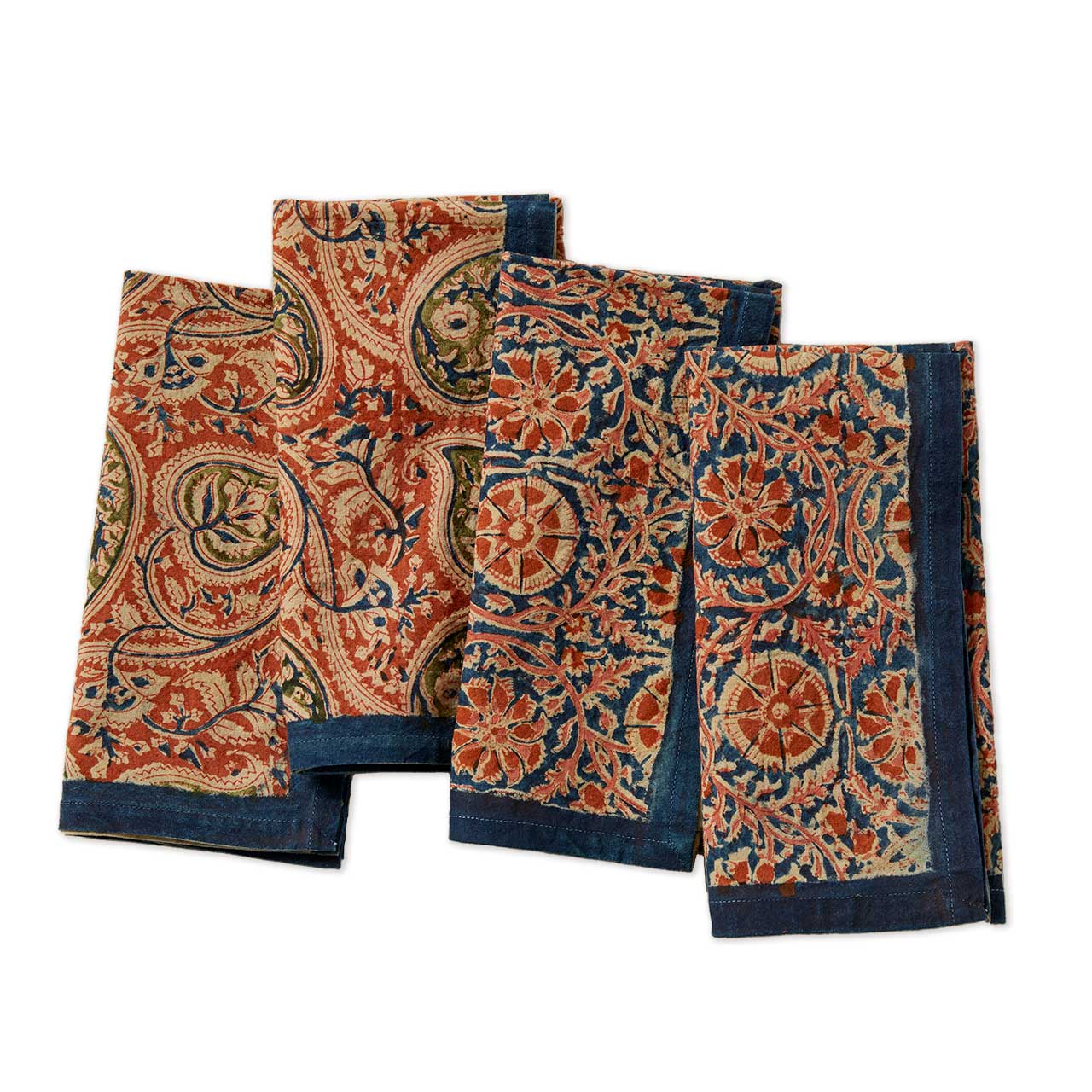 Compass Paisley Kalamkari Napkins - Set of 4