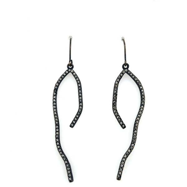 Small Crystal Squiggle Earrings