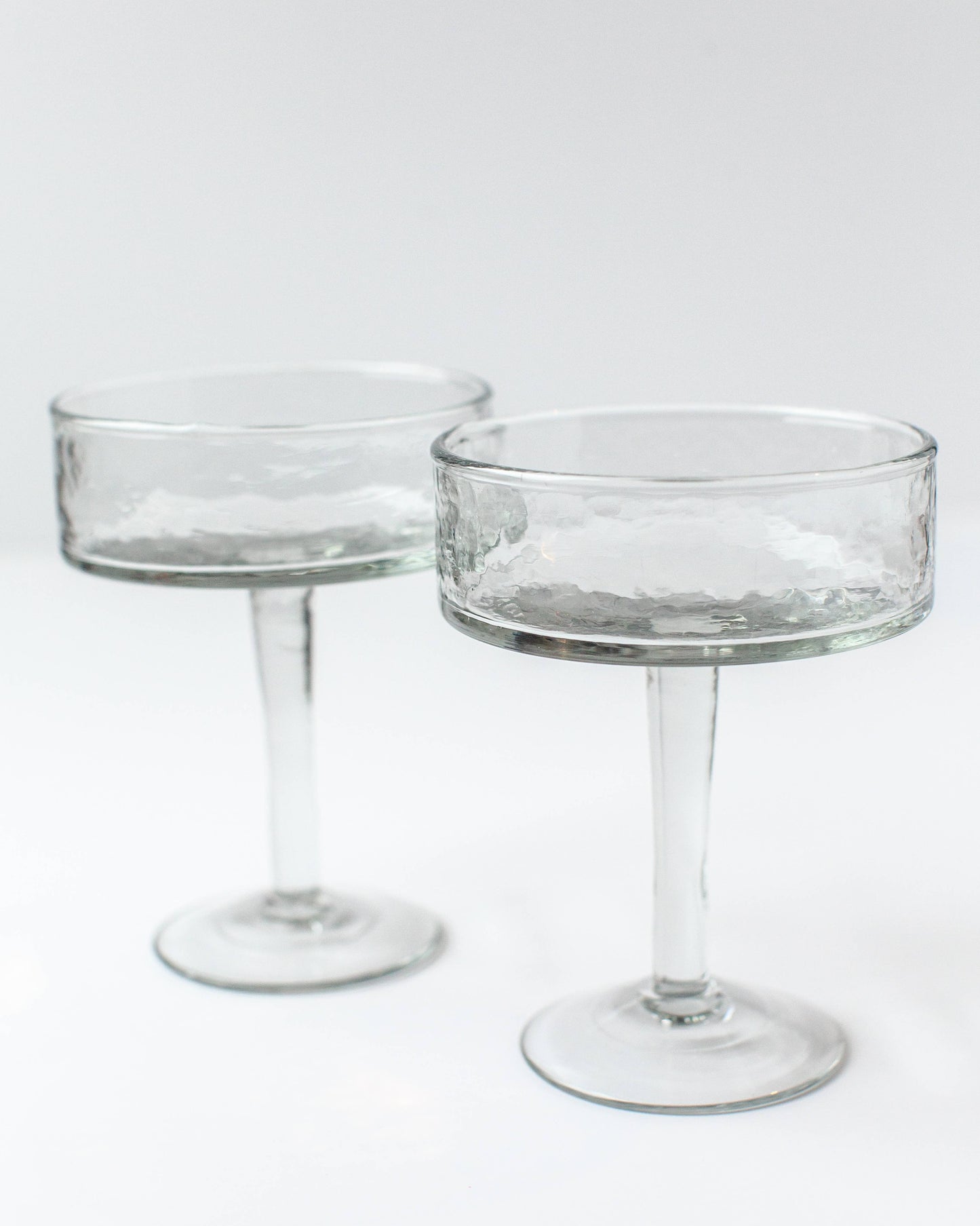 Handblown Hammered Coupe Cocktail Glass