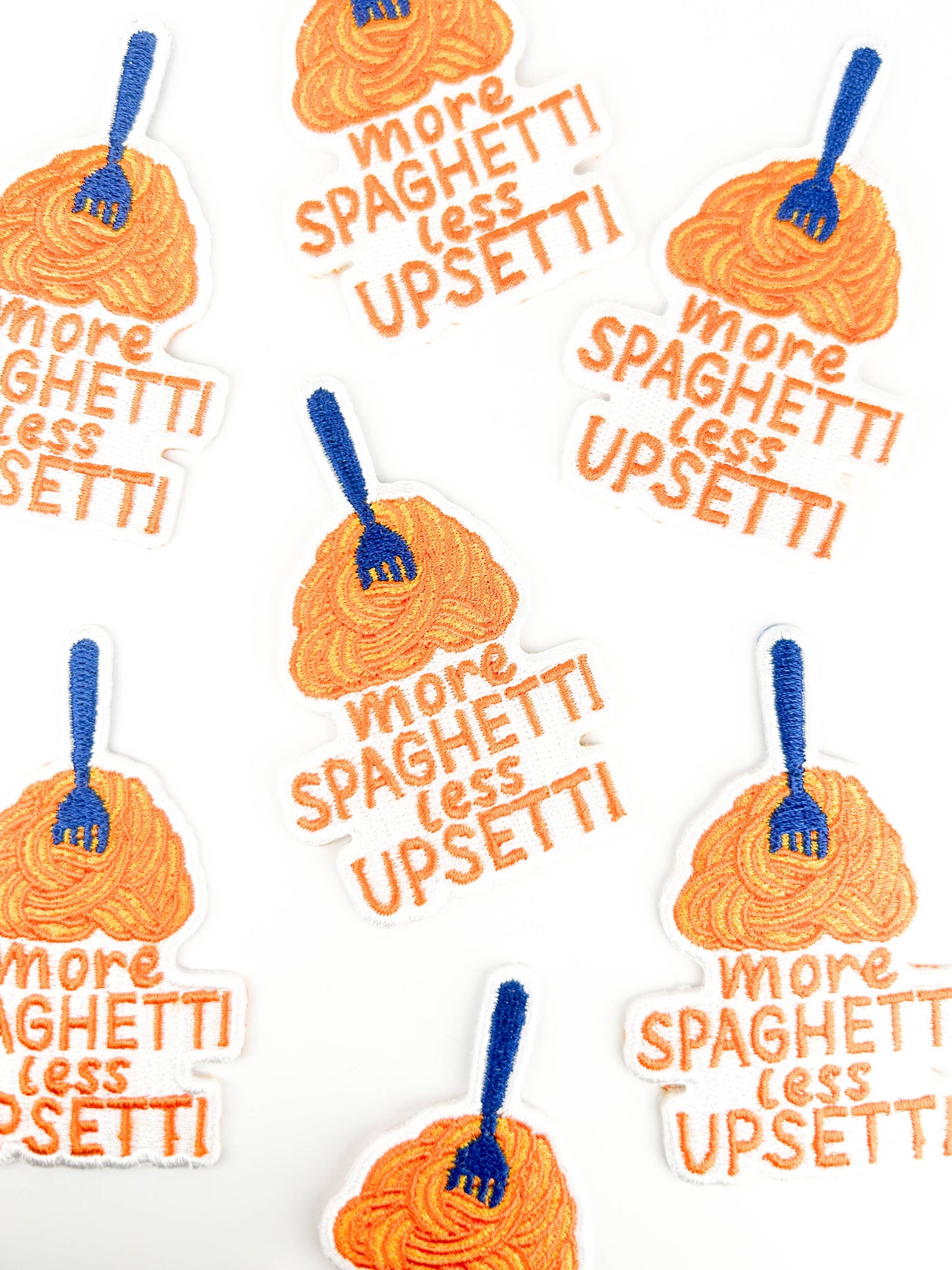 More Spaghetti Less Upsetti Pasta Iron On Patch