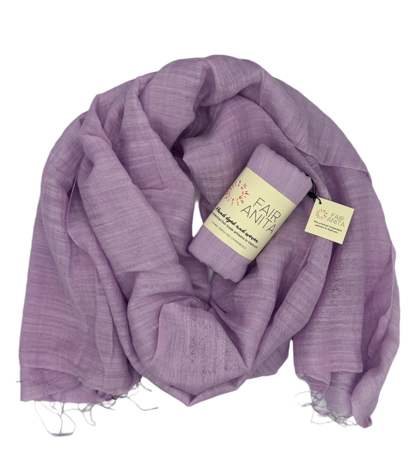 Linen and Silk Woven Scarf - Lilac