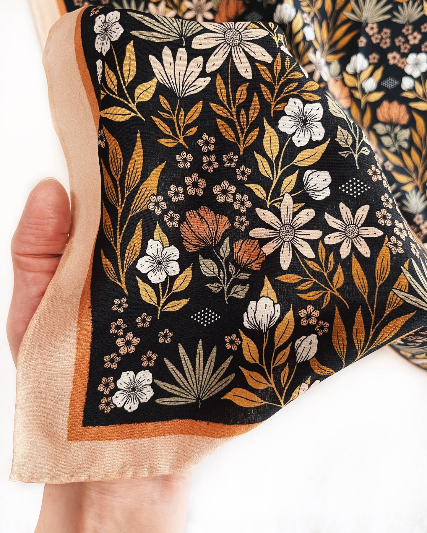 Midnight Garden Silk Bandana