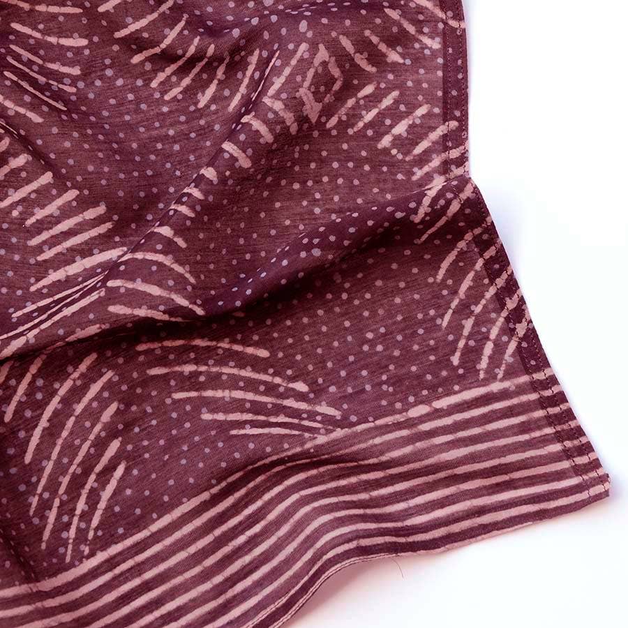 Violet Block Print Square Bandana
