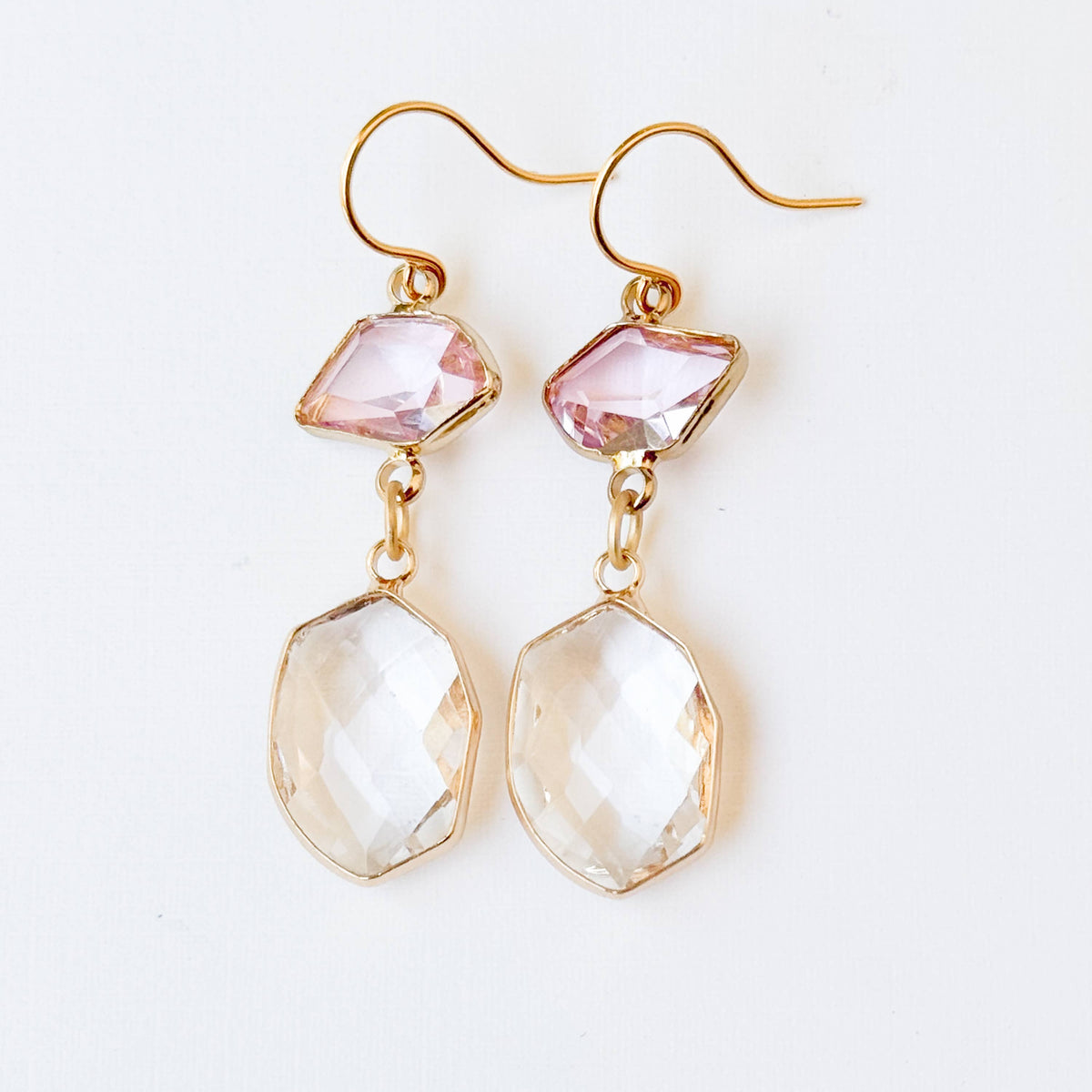 Faceted Glass Drop Earrings