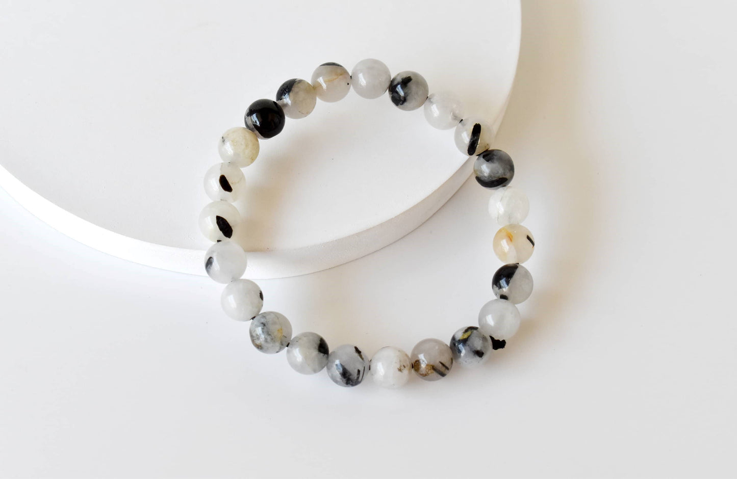 Black Rutile Gemstone Bracelet