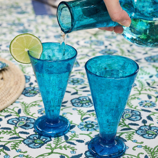 Sama Blue Handblown Cocktail Glass