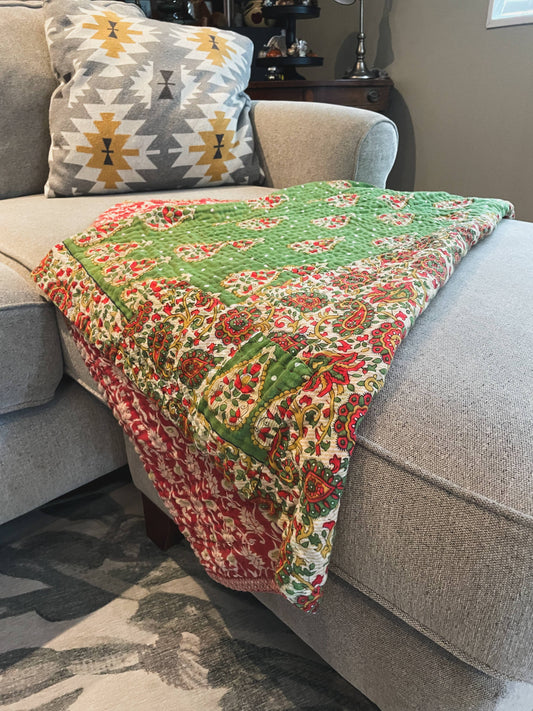 Kantha Throw Blanket