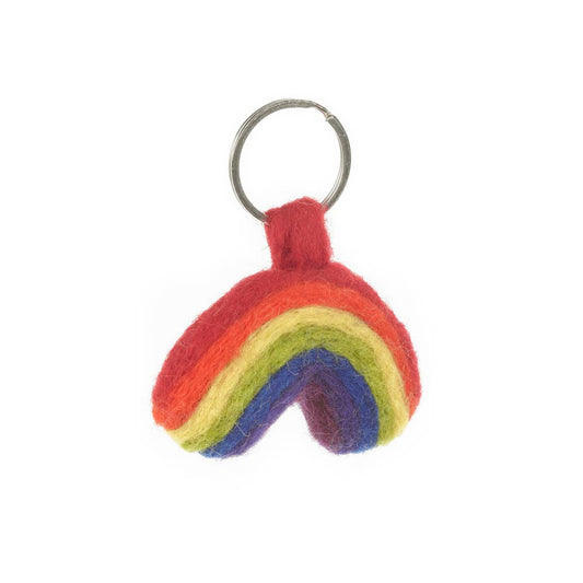 Handmade Felt Fairtrade Rainbow Keyring