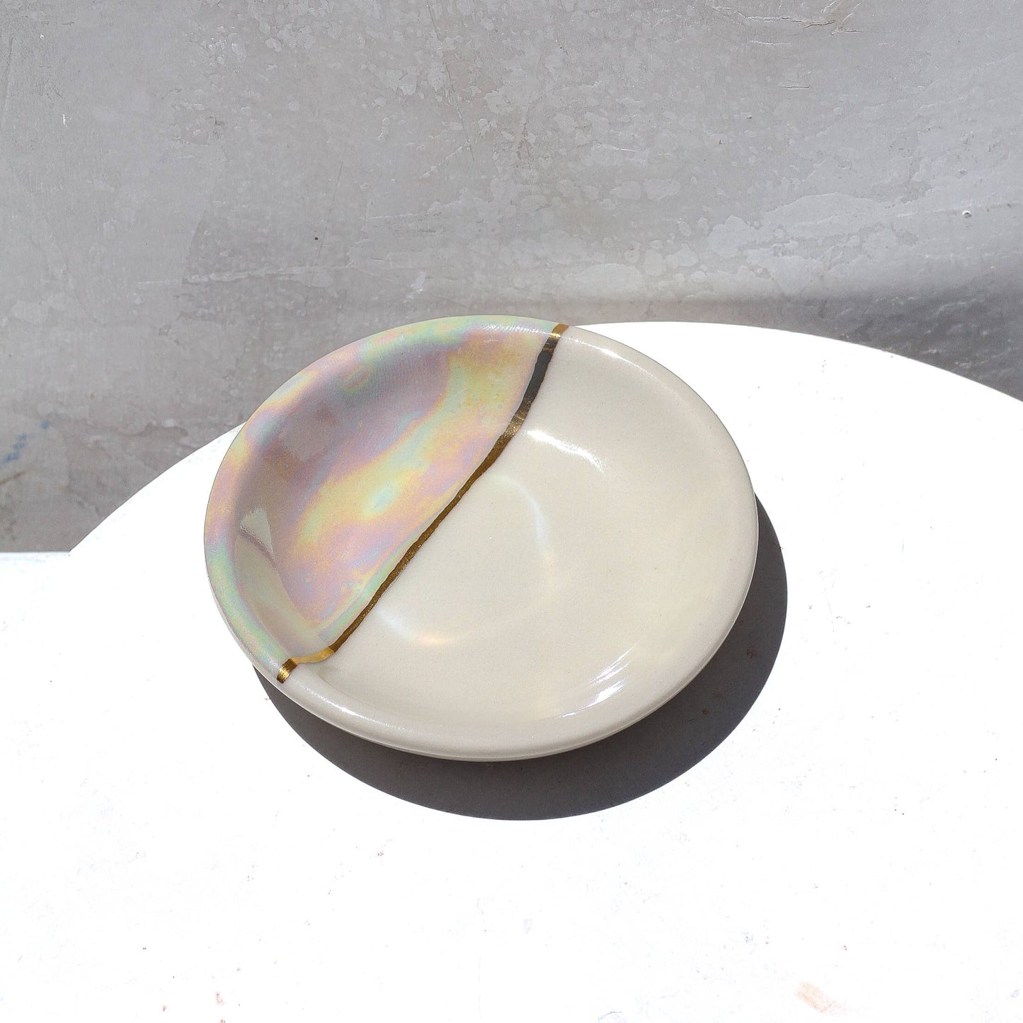 Dipped Iridescent Ring Dish
