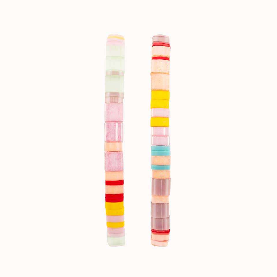 Handmade Tila Bead Stretch Bracelet - PAIR