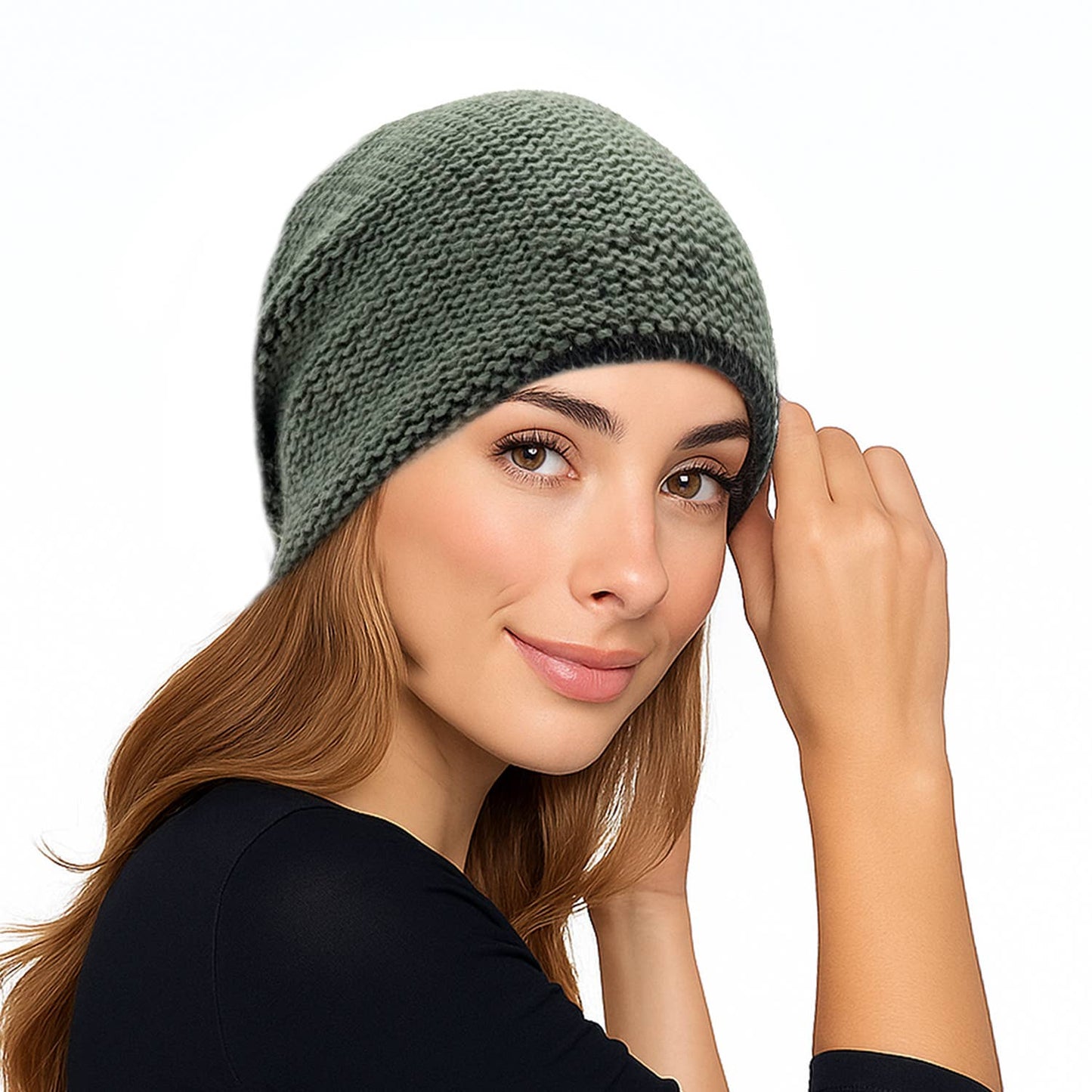Alpaca Beanie Hat - Trail - Seagreen