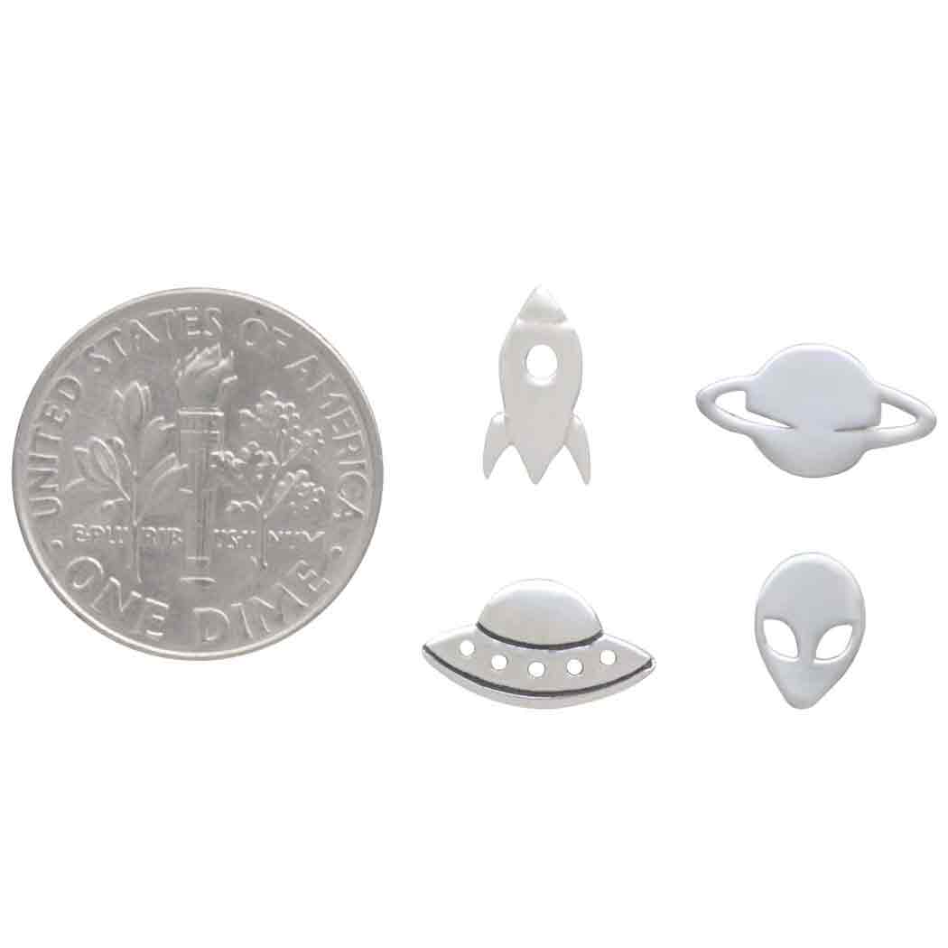 Sterling Silver Alien Invasion Post Earring Set