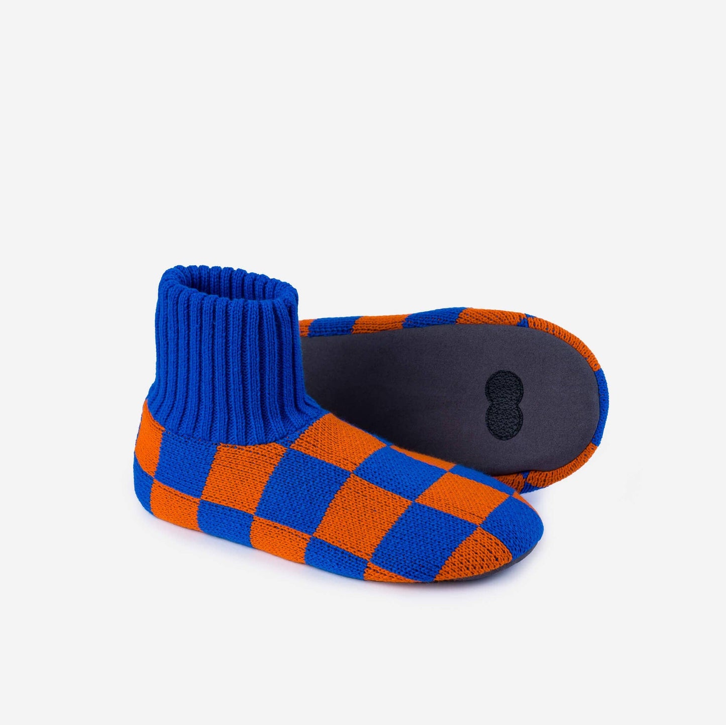 Checkerboard Knit Sock Slippers