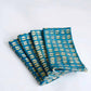 Organic Blockprint Cotton Napkins (Set of 4)- Sunflower Blue