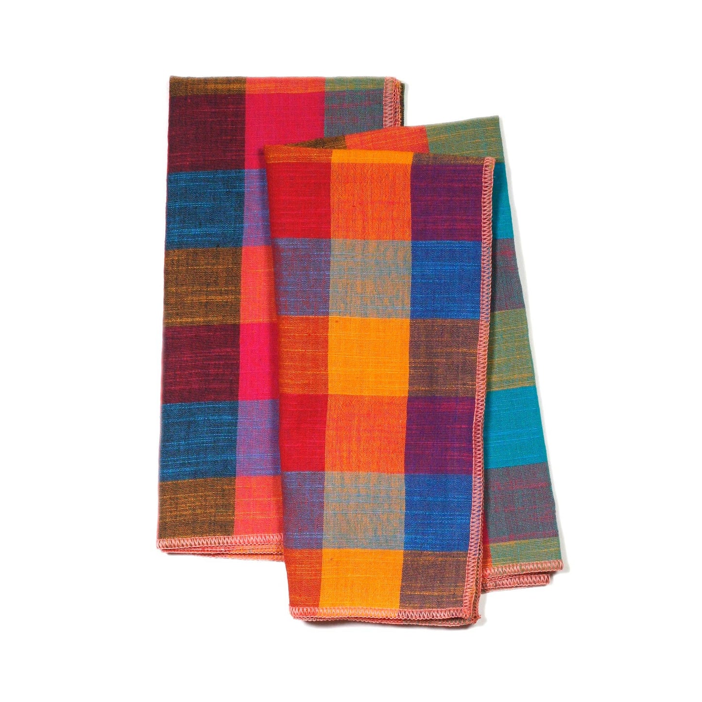 Fruit Salad Buffalo Check Dinner Napkins, Set/2