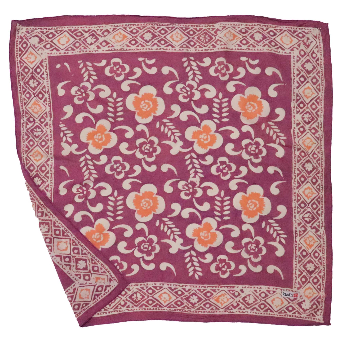 Hand Dyed Batik Bandana - Plumeria