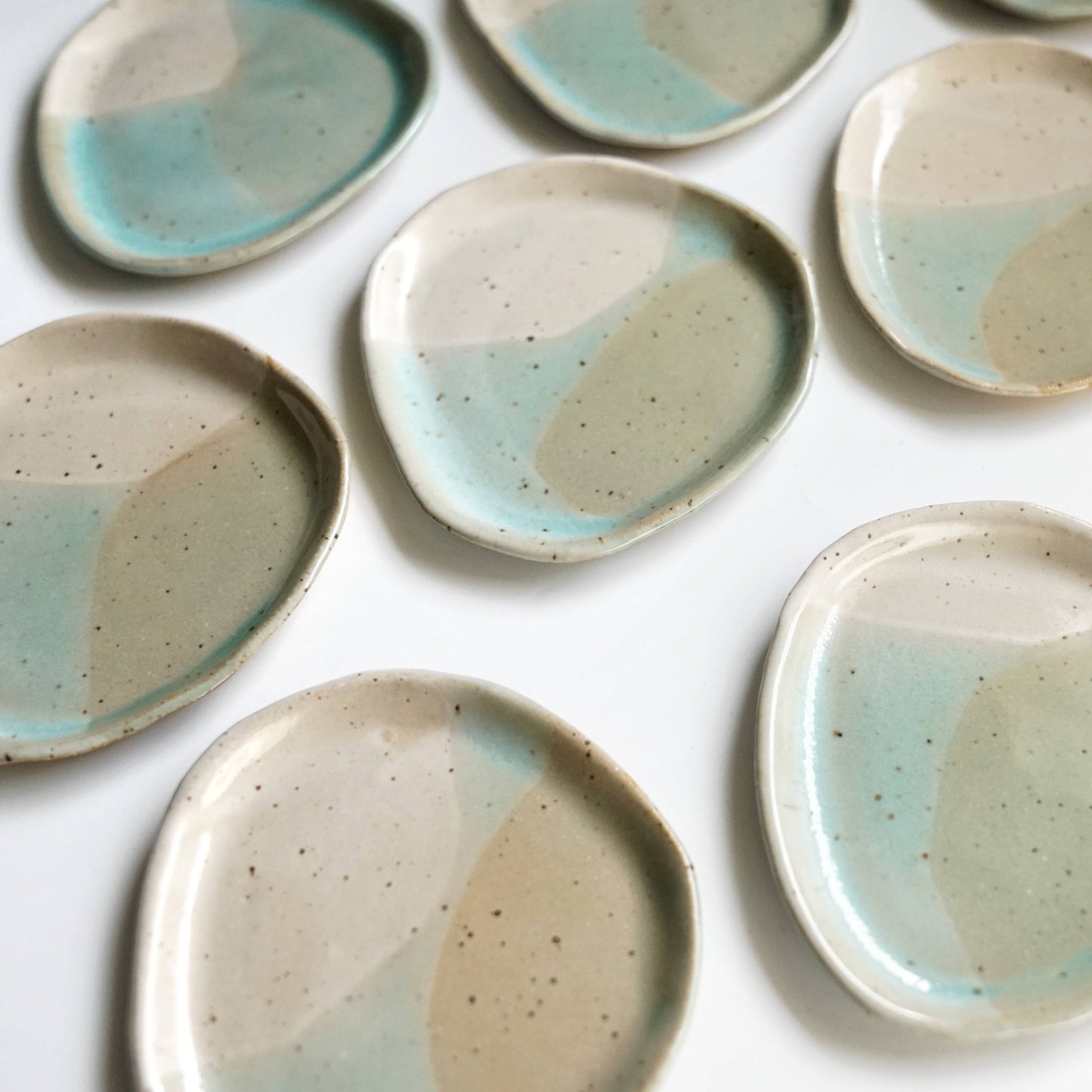 Sea Glass/Off-White Glaze - Small Ceramic Dish