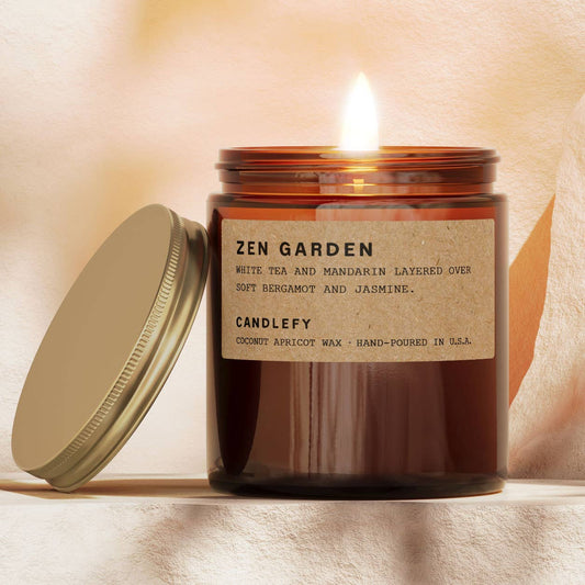 Zen Garden · White Tea & Mandarin Spa Candle · Amber 8oz