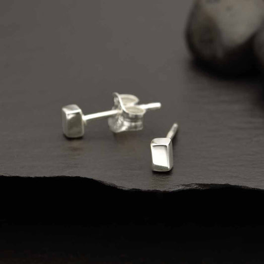 Sterling Silver Cube Post Earrings